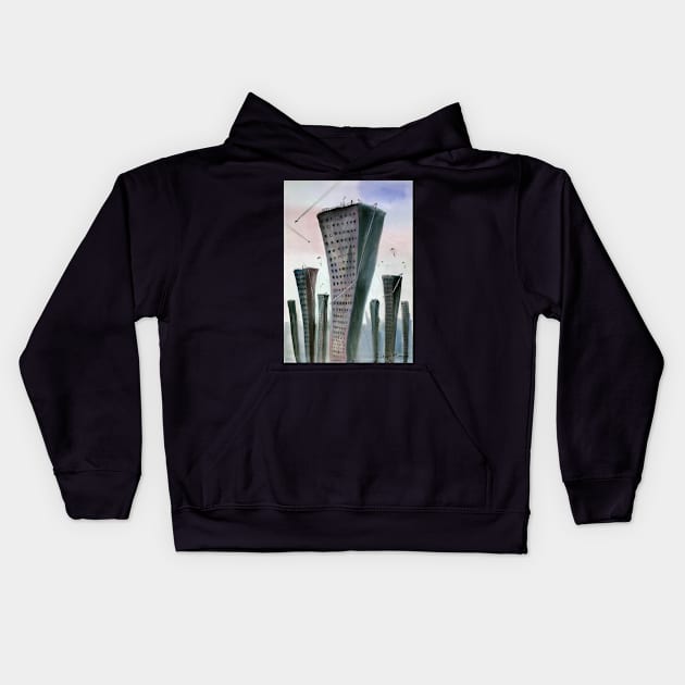 Haze in the city Kids Hoodie by diegomanuel